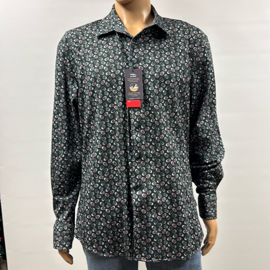 Stone Rose Skull Print T Series Button-Up Shirt Size Xxl